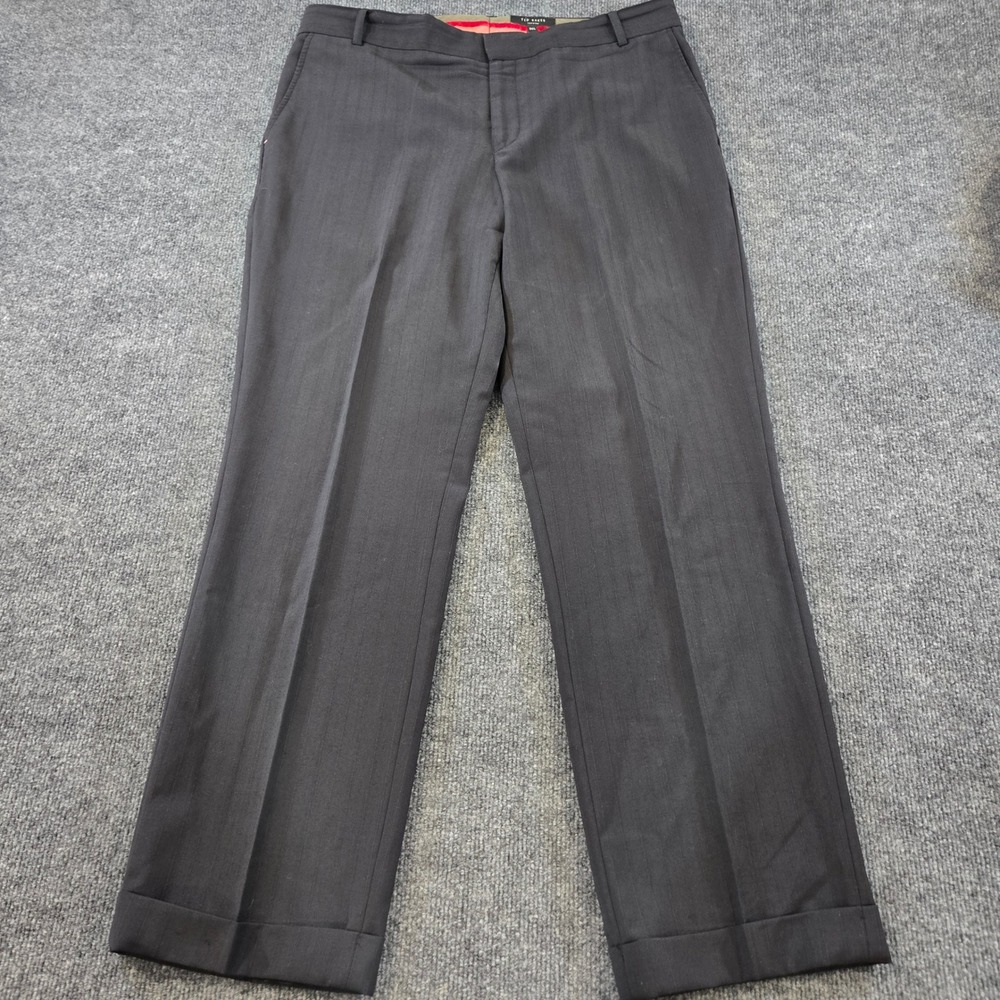Ted Baker Charcoal Pinstripe Suit Trousers Made in Portugal Luxury Mens 34 Long